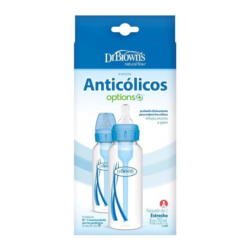 Qidalanma qabları dəsti Dr.Brown's, 250 ml, şəffaf/mavi