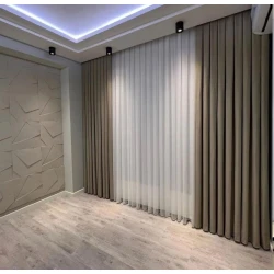 Шторы, нейлон/велюр/полиэстер, коричневые, 300x300 см Шторы, нейлон/велюр/полиэстер, коричневые, 300x300 см