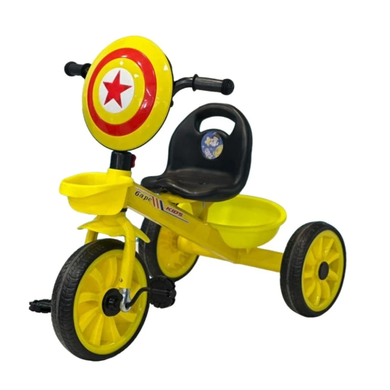 Üçtəkərli velosiped azr782, musiqili, işıqlı, sarı, 2-4 yaş