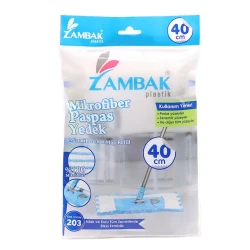 Lif süpürgə üçün əski-taxma Zambak plastik 203, mikrofibra, 40 sm, mavi/ağ