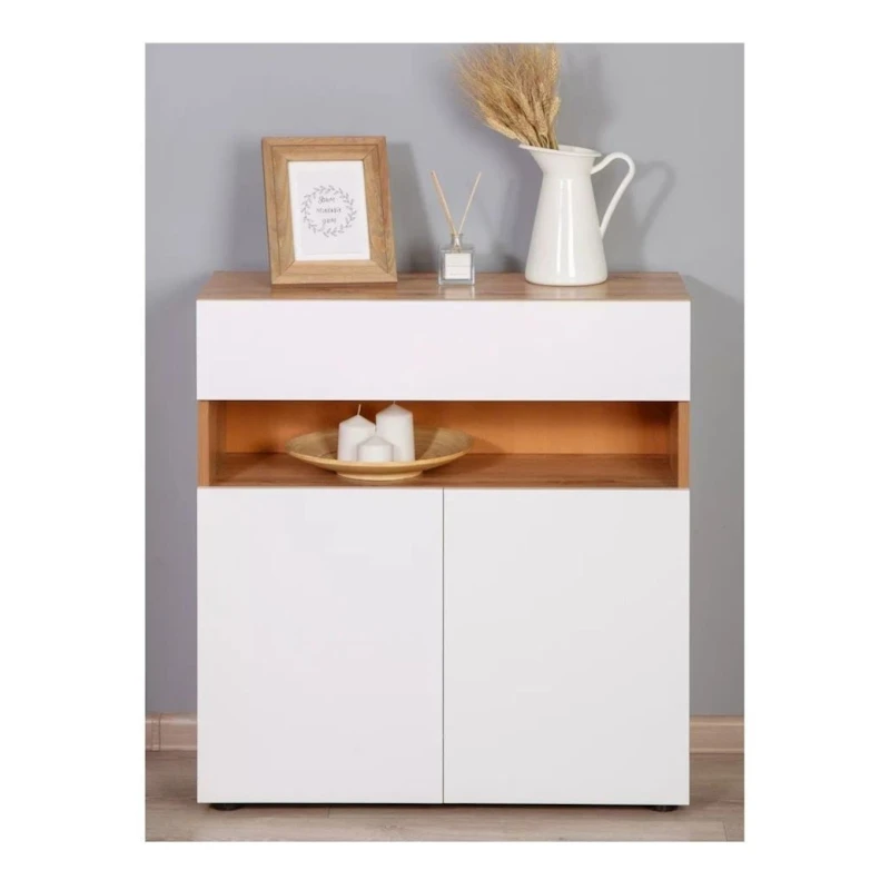 Комод Box up Wh-Vot, 80х35х75 см, ЛДСП, белый Комод Box up Wh-Vot, 80х35х75 см, ЛДСП, белый