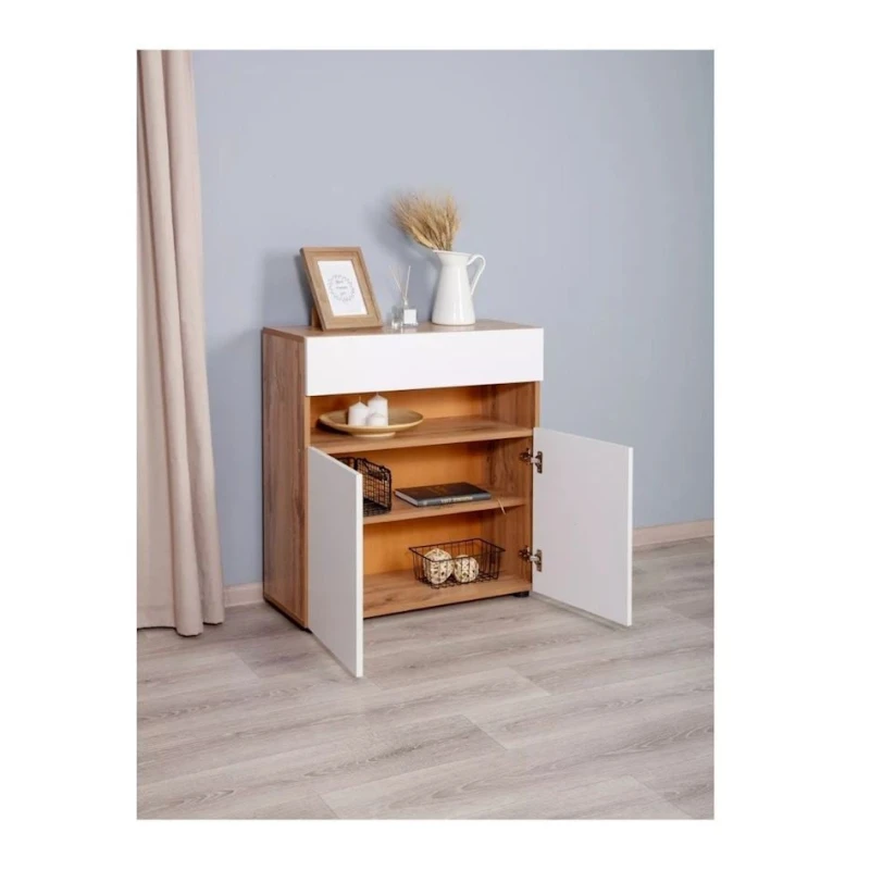 Комод Box up Wh-Vot, 80х35х75 см, ЛДСП, белый Комод Box up Wh-Vot, 80х35х75 см, ЛДСП, белый