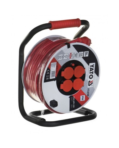 Uzadıcı Yato YT-8108, 50 m, 4-rozetkalı, qırmızı/boz