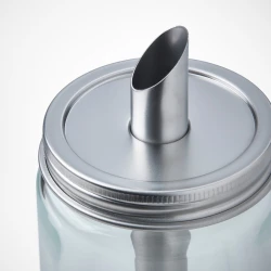 Сахарница IKEA Citronhaj, стекло/нержавеющая сталь, прозрачная, 15 см Сахарница IKEA Citronhaj, стекло/нержавеющая сталь, прозрачная, 15 см