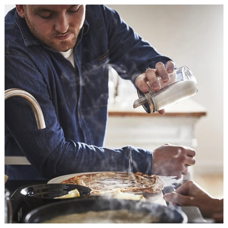 Сахарница IKEA Citronhaj, стекло/нержавеющая сталь, прозрачная, 15 см Сахарница IKEA Citronhaj, стекло/нержавеющая сталь, прозрачная, 15 см