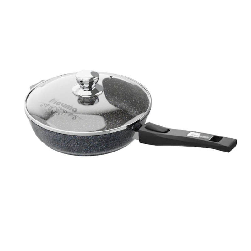 Сотейник Мечта Гранит Star С026803, 26 см, aлюминий, с крышкой, съемная ручка, черный Сотейник Мечта Гранит Star С026803, 26 см, aлюминий, с крышкой, съемная ручка, черный