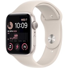 Ağıllı saat Apple Watch SE GPS 44mm Starlight Aluminium Case with Starlight Sport Band - S/M Model A2723 (MRE43)