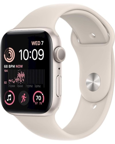 Ağıllı saat Apple Watch SE GPS 44mm Starlight Aluminium Case with Starlight Sport Band - S/M Model A2723 (MRE43)