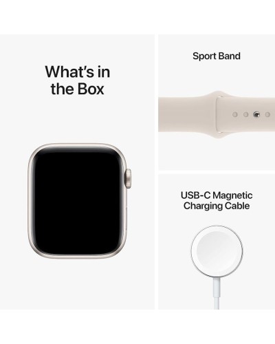 Ağıllı saat Apple Watch SE GPS 44mm Starlight Aluminium Case with Starlight Sport Band - S/M Model A2723 (MRE43)