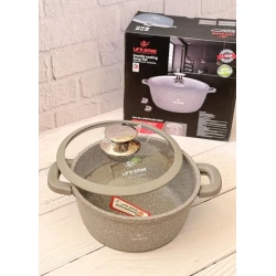 Кастрюля Life Smile LF-SM-024, бежевая, 20 см