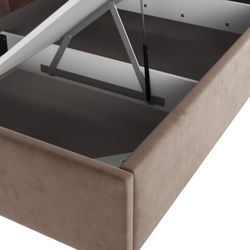 Tək nəfərlik çarpayı Art_tek_yataq 58, laminat/parça, qəhvəyi, 200x85x90 sm