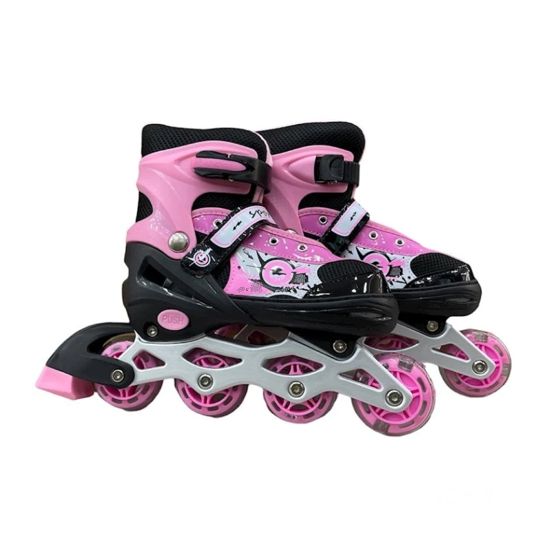 Roliklər uşaqlar üçün 8808C, ölçü М (34-37), çəhrayı/qara