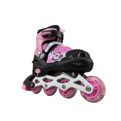 Роликовые коньки для детей 8808C, размер М (34-37), розовый/черный Роликовые коньки для детей 8808C, размер М (34-37), розовый/черный