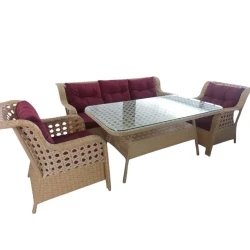 Комплект мебели Zili Rattan Jozefina, 2 кресло, диван, стол, темно-бежевый, 200х87х75 см Комплект мебели Zili Rattan Jozefina, 2 кресло, диван, стол, темно-бежевый, 200х87х75 см