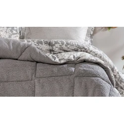 Комплект постельного белья Yataş Pino Triola, одеяло 155x215 см, простыня 100x200 см, наволочка 50x70 см, односпальный, хлопок/полиэстер, Gri