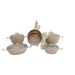 Набор посуды Canali EVDC014, 17 предметов, алюминий/гранит, бежевый