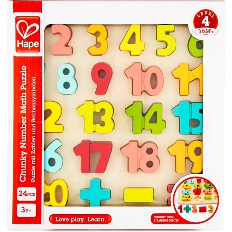 Развивающая игра Hape Chunky Number Math Puzzle, товар в ассортименте Развивающая игра Hape Chunky Number Math Puzzle, товар в ассортименте