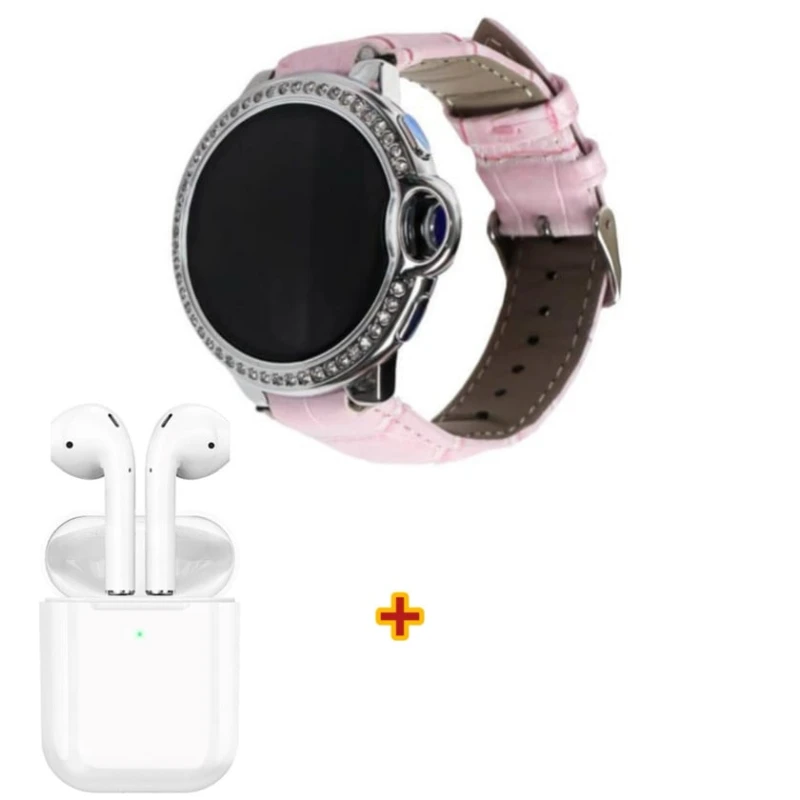 Умные часы RW20 Pink + Беспроводные наушники Hoco EW74 White В подарок