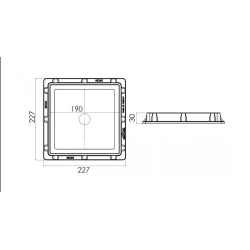Крышка люка LuxWares, 200x200 мм, пластик Крышка люка LuxWares, 200x200 мм, пластик