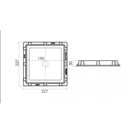 Крышка люка LuxWares, 200x200 мм, пластик