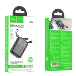 Xarici akkumulyator Hoco Q20 Fountain 10000mAh Black və hədiyyə Hoco X88 Micro Usb White