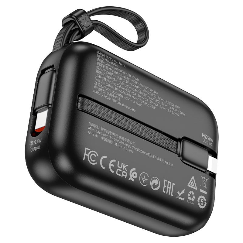 Xarici akkumulyator Hoco Q20 Fountain 10000mAh Black və hədiyyə Hoco X88 Micro Usb White Xarici akkumulyator Hoco Q20 Fountain 10000mAh Black və hədiyyə Hoco X88 Micro Usb White