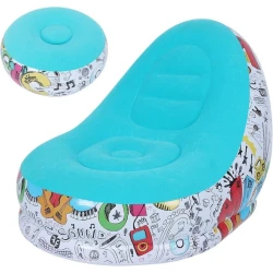 Кресло надувное и пуфик, ПВХ, голубой Кресло надувное и пуфик, ПВХ, голубой