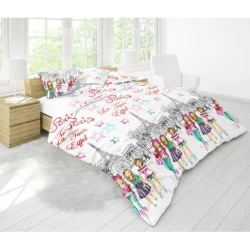 Комплект детского постельного белья Giltex Paris, пододеяльник 160х220 см, простыня 180х220 см, наволочка 50х70 см, односпальный, хлопок, белый