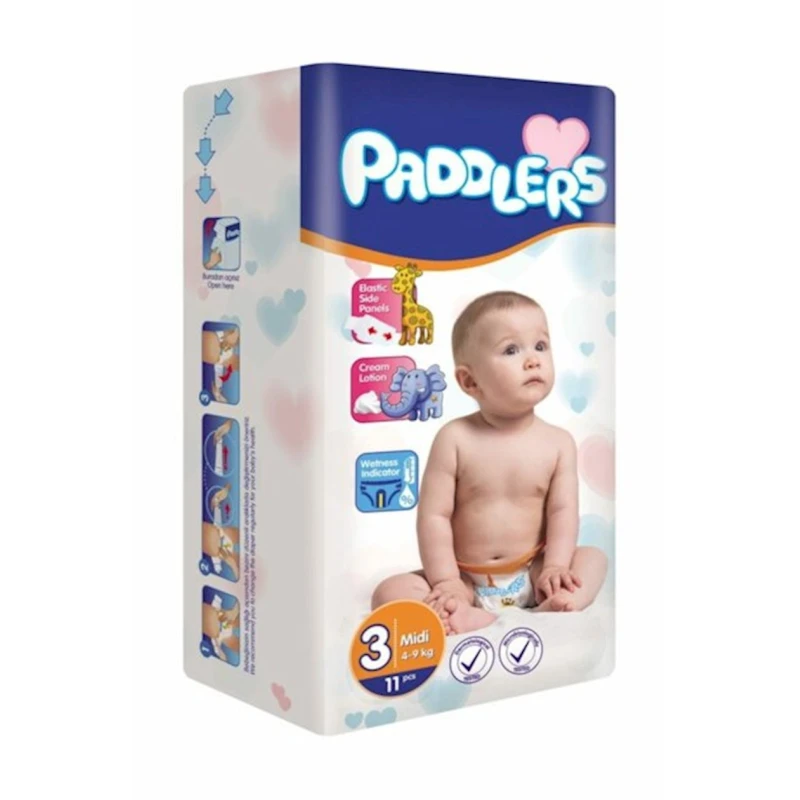 Подгузники Paddlers Midi Standart 3, 4-9 кг, 11 шт (8681371832203)