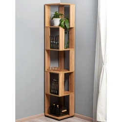 Стеллаж, ЛДСП, 175х33х33 см, с полками, коричневый Стеллаж, ЛДСП, 175х33х33 см, с полками, коричневый