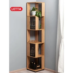 Стеллаж, ЛДСП, 175х33х33 см, с полками, коричневый Стеллаж, ЛДСП, 175х33х33 см, с полками, коричневый