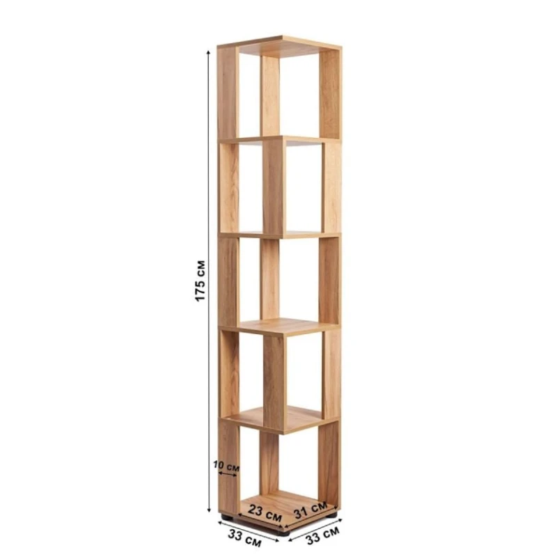 Stellaj, LDSP, 175х33х33 sm, rəflərlə, qəhvəyi