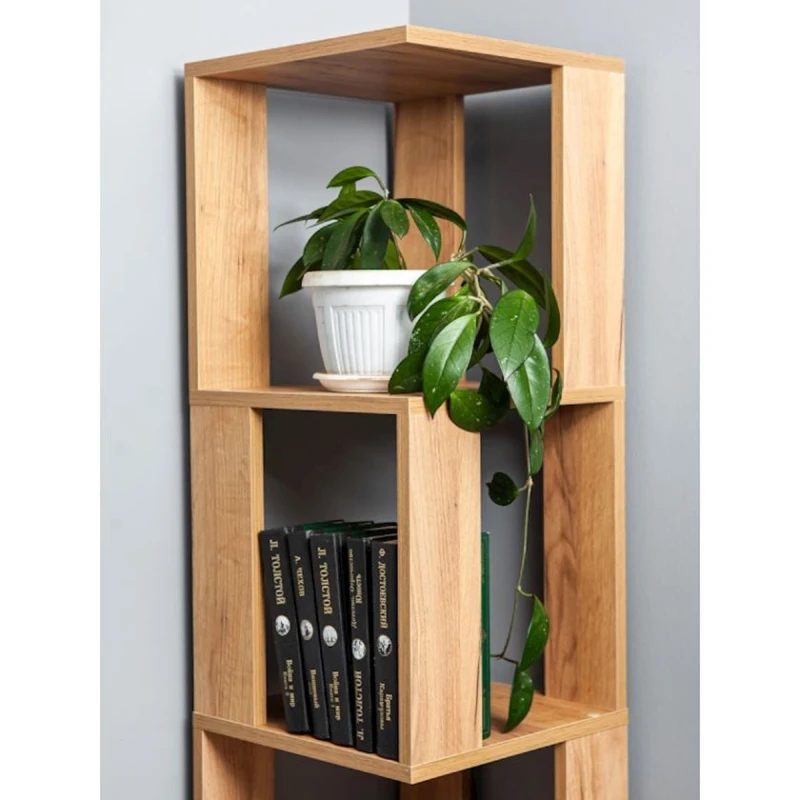 Stellaj, LDSP, 175х33х33 sm, rəflərlə, qəhvəyi