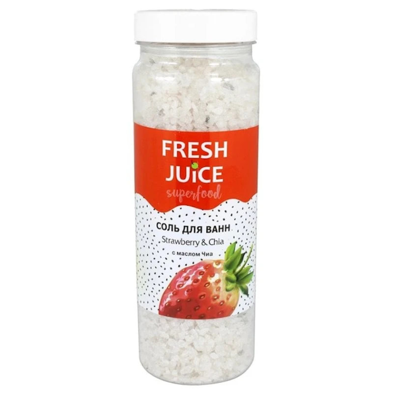Соль для ванн Fresh Juice Superfood Strawberry & Chia 700 г
