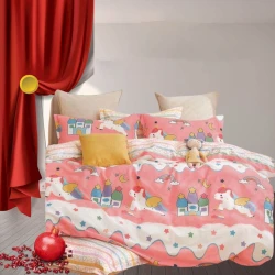 Uşaqlar üçün yataq dəsti Narlı 000940, birnəfərlik, pambıq, rəngbərəng, yorğan üzü 160x220 sm, mələfə 160x240 sm, yastıq üzü 50x70 sm/1 əd