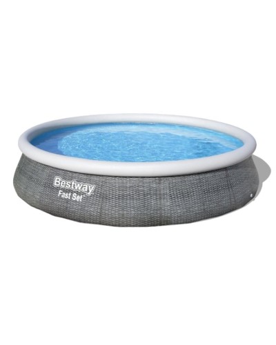 Hovuz Bestway 57376, şişmə, dairəvi, 396x396x84 sm, 7340 l, boz