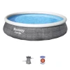 Бассейн Bestway 57376, надувной, круглый, 396x396x84 см, 7340 л, серый