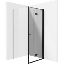 Duş qapıları Deante Kerria Plus, 90x200 sm, qara/şəffaf