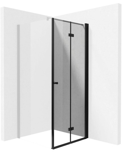 Duş qapıları Deante Kerria Plus, 90x200 sm, qara/şəffaf