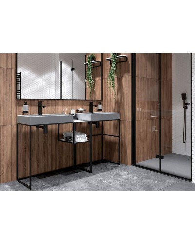 Duş qapıları Deante Kerria Plus, 90x200 sm, qara/şəffaf