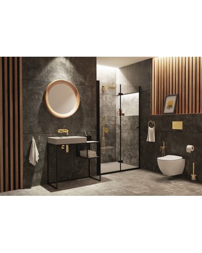 Duş qapıları Deante Kerria Plus, 90x200 sm, qara/şəffaf
