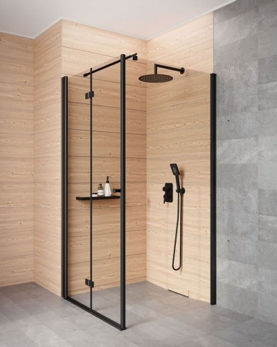 Duş qapıları Deante Kerria Plus, 90x200 sm, qara/şəffaf