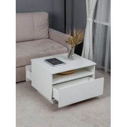Журнальный стол Letta, белый, ЛДСП, 66х44x56 см Журнальный стол Letta, белый, ЛДСП, 66х44x56 см