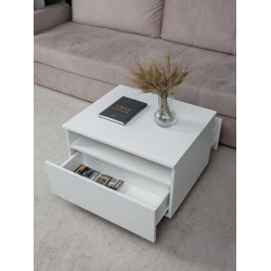 Журнальный стол Letta, белый, ЛДСП, 66х44x56 см Журнальный стол Letta, белый, ЛДСП, 66х44x56 см