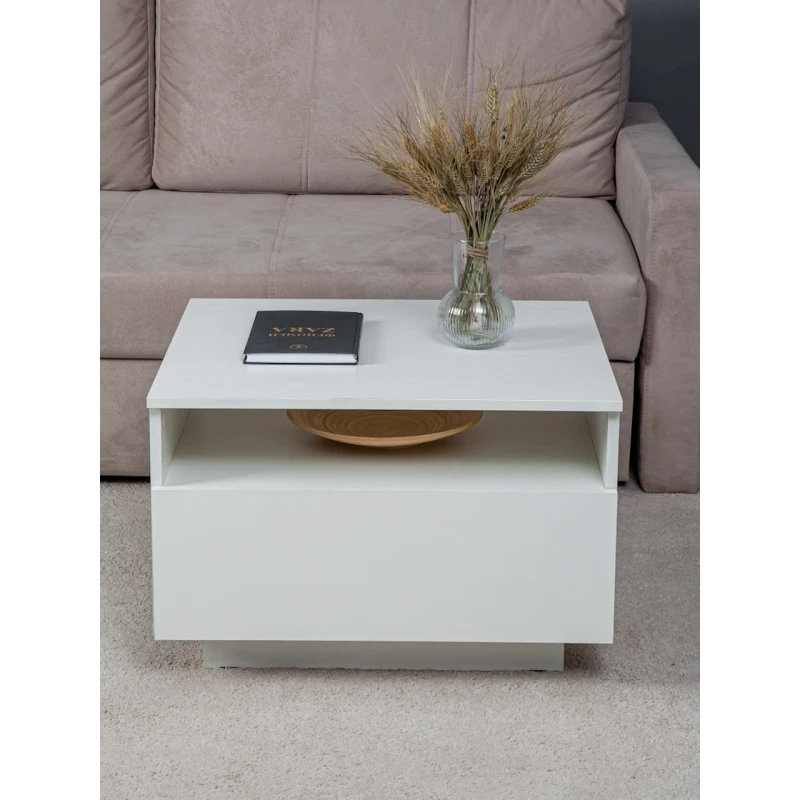 Журнальный стол Letta, белый, ЛДСП, 66х44x56 см