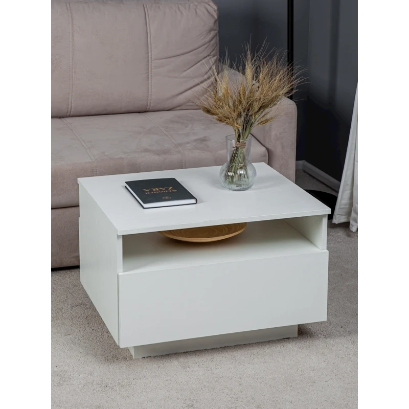 Журнальный стол Letta, белый, ЛДСП, 66х44x56 см