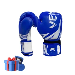 Перчатки для бокса Venum Kahnsport_0072, унисекс, голубой/белый, 14 oz
