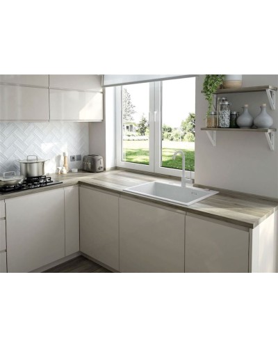 Mətbəx çanağı Deante Eridan ZQE_A103, qranit, ağ, 70x52x21 sm