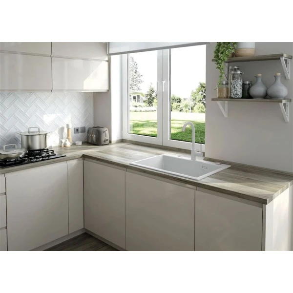 Mətbəx çanağı Deante Eridan ZQE_A103, qranit, ağ, 70x52x21 sm