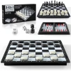 Шахматы + шашки + нарды 3 в 1 No.26160, пластик, белый/черный, 45x45 см Шахматы + шашки + нарды 3 в 1 No.26160, пластик, белый/черный, 45x45 см